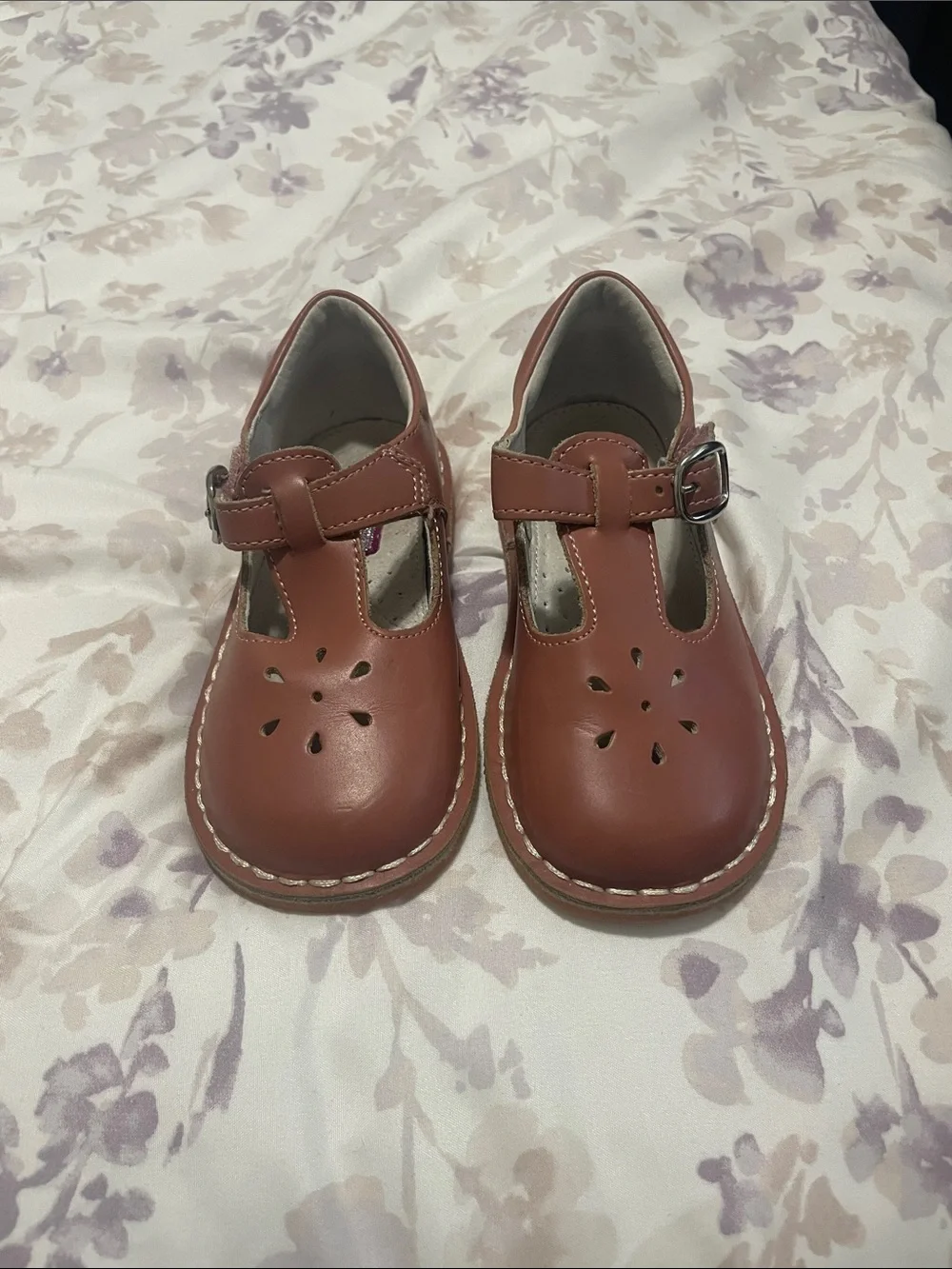 Kids Brown T-Strap Mary Jane Shoes